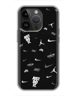 Чохол для iPhone 14 Pro з картинкою «Nike Black Pattern»
