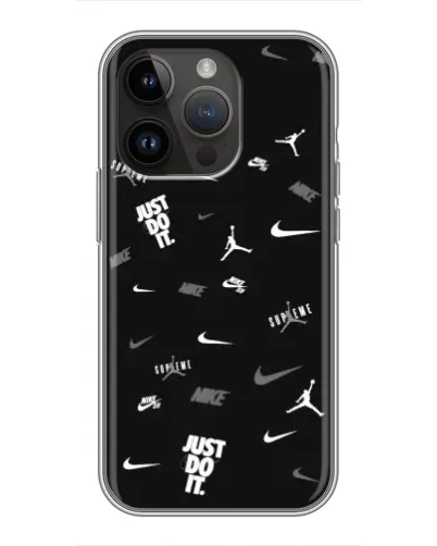 Чохол для iPhone 14 Pro з картинкою «Nike Black Pattern» Чохол для iPhone 14 Pro з картинкою «Nike Black Pattern»