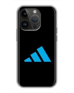 Чехол для iPhone 14 Pro с картинкой «Adidas Cyan Logo»