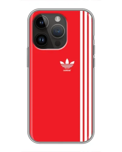 Чехол для iPhone 14 Pro с картинкой «Красный минимализм Adidas»