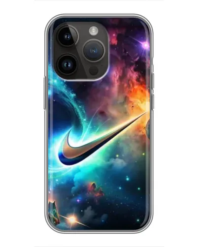 Чохол для iPhone 14 Pro з картинкою «Космічний Nike Swoosh»