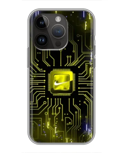 Чохол для iPhone 14 Pro з картинкою «Nike — золота іскра»