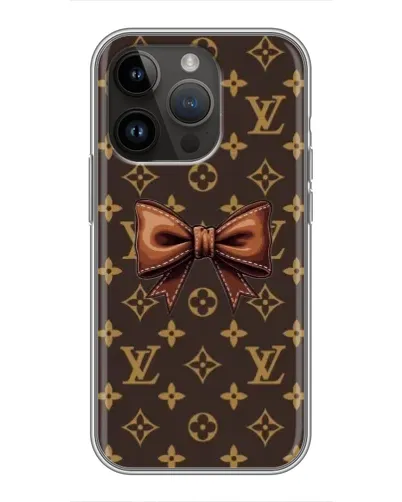 Чехол для iPhone 14 Pro с картинкой «LV с бантом»