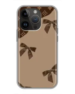Чехол для iPhone 14 Pro с картинкой «LV — кофейный атлас»