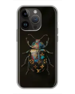 Чехол для iPhone 14 Pro с картинкой «LV — мраморный принт»