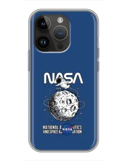 Чохол для iPhone 14 Pro з картинкою «NASA — місячна місія»