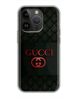 Чохол для iPhone 14 Pro з картинкою «Gucci — стьобаний чорний»