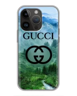 Чохол для iPhone 14 Pro з картинкою «Gucci — гірський пейзаж»