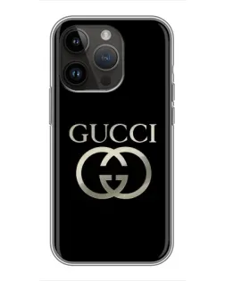 Чохол для iPhone 14 Pro з картинкою «Gucci — золото на чорному» Чохол для iPhone 14 Pro з картинкою «Gucci — золото на чорному»