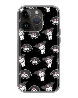 Чохол для iPhone 14 Pro з картинкою «Чорний паттерн Kuromi»
