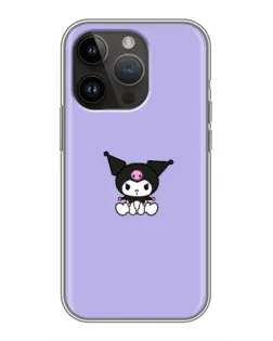 Чохол для iPhone 14 Pro з картинкою «Kuromi — фіолетовий мінімалізм»