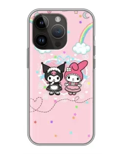 Чохол для iPhone 14 Pro з картинкою «My Melody та Kuromi»