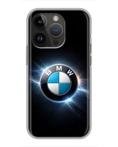 Чохол для iPhone 14 Pro з картинкою «BMW — неонове сяйво»