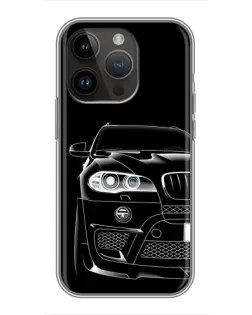 Чохол для iPhone 14 Pro з картинкою «Темний силует BMW»
