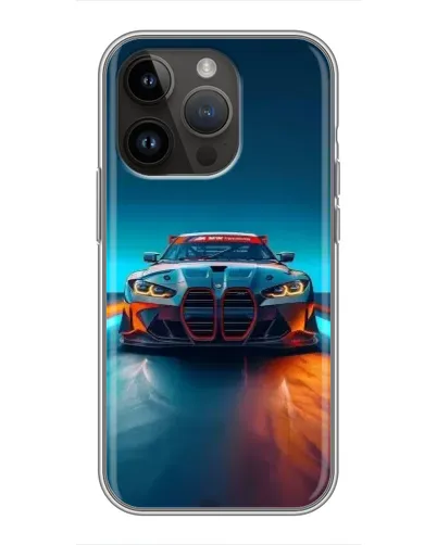 Чехол для iPhone 14 Pro с картинкой «BMW — огни неона» Чехол для iPhone 14 Pro с картинкой «BMW — огни неона»