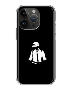 Чохол для iPhone 14 Pro з картинкою «PUBG — білий шолом»