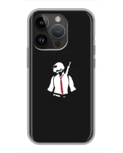 Чохол для iPhone 14 Pro з картинкою «PUBG — силует воїна»