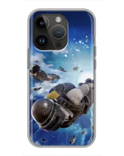 Чохол для iPhone 14 Pro з картинкою «Десант PUBG — стрибок»
