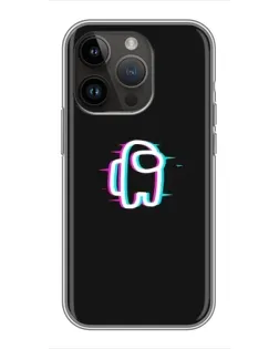 Чохол для iPhone 14 Pro з картинкою «Among Us неон»