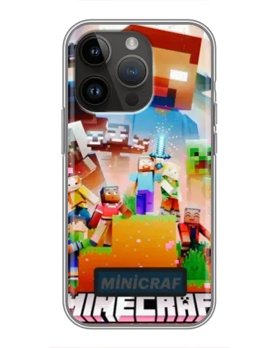 Чехол для iPhone 14 Pro с картинкой «Minecraft герои игры»