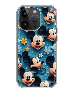 Чохол для iPhone 14 Pro з картинкою «Паттерн Міккі та Мінні»