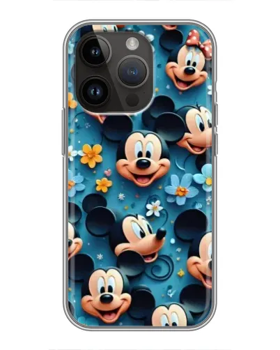 Чохол для iPhone 14 Pro з картинкою «Паттерн Міккі та Мінні»