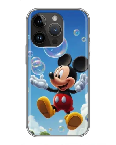 Чохол для iPhone 14 Pro з картинкою «Mickey та мильні бульбашки»