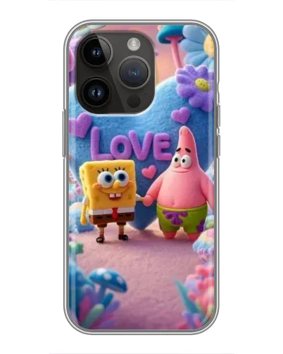 Чехол для iPhone 14 Pro с картинкой «Губка Боб Патрик»