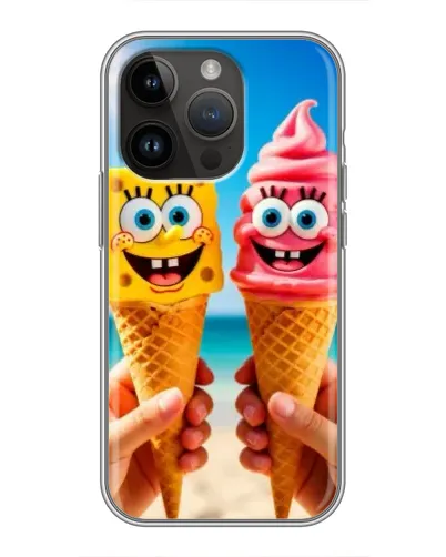 Чохол для iPhone 14 Pro з картинкою «Спанч Боб морозиво»