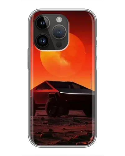 Чохол для iPhone 14 Pro з картинкою «Cybertruck на Марсі»
