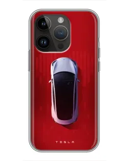 Чохол для iPhone 14 Pro з картинкою «Tesla Top View»