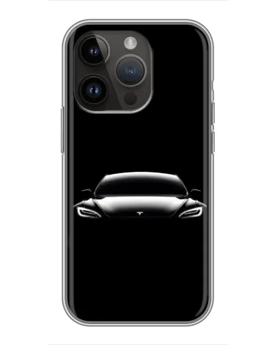 Чохол для iPhone 14 Pro з картинкою «Фари Tesla Night»