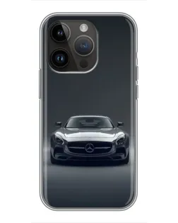 Чохол для iPhone 14 Pro з картинкою «Mercedes на чорному»