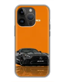 Чохол для iPhone 14 Pro з картинкою «Помаранчевий Mercedes AMG»