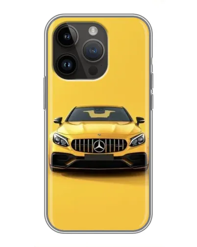 Чохол для iPhone 14 Pro з картинкою «Жовтий Mercedes GT»