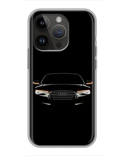 Чохол для iPhone 14 Pro з картинкою «Audi — нічний контур»