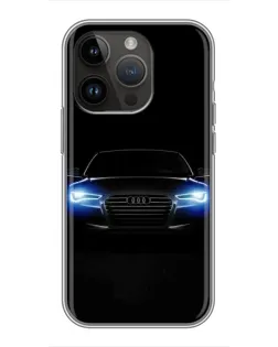Чохол для iPhone 14 Pro з картинкою «Audi в неоні»