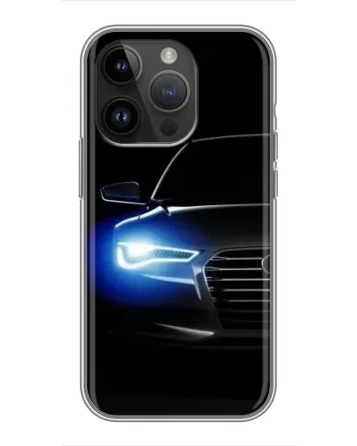 Чохол для iPhone 14 Pro з картинкою «Неоновий погляд Audi»