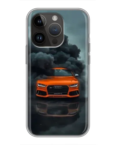 Чохол для iPhone 14 Pro з картинкою «Audi у хмарах диму»