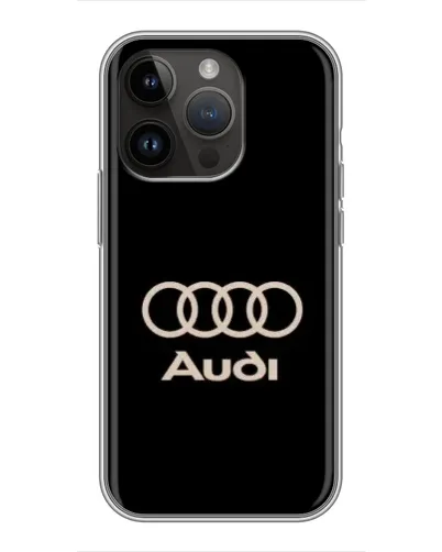 Чохол для iPhone 14 Pro з картинкою «Audi — золотий логотип»