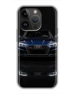 Чохол для iPhone 14 Pro з картинкою «Audi — нічне відображення»