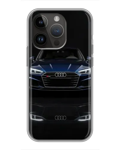 Чохол для iPhone 14 Pro з картинкою «Audi — нічне відображення»