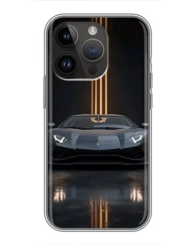 Чохол для iPhone 14 Pro з картинкою «Lamborghini золоті лінії»