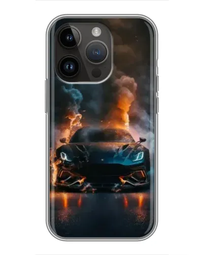 Чохол для iPhone 14 Pro з картинкою «Lamborghini димна естетика»