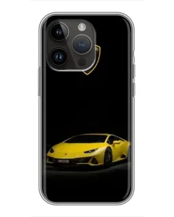 Чохол для iPhone 14 Pro з картинкою «Lamborghini жовтий акцент»