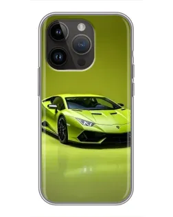 Чохол для iPhone 14 Pro з картинкою «Салатовий Lamborghini Huracan»