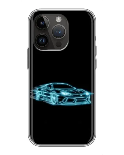 Чохол для iPhone 14 Pro з картинкою «Неоновий контур Lamborghini»