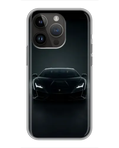 Чохол для iPhone 14 Pro з картинкою «Чорний Lamborghini Aventador»