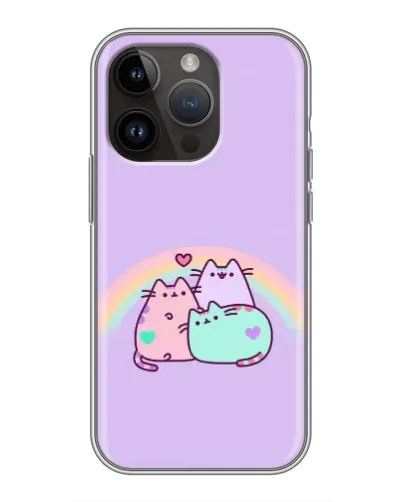 Чохол для iPhone 14 Pro з картинкою «Веселкові Пушини»