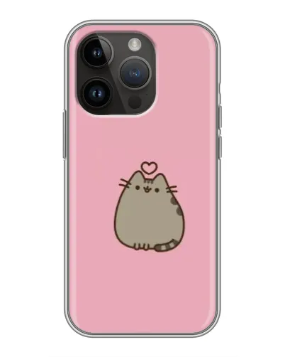 Чохол для iPhone 14 Pro з картинкою «Pusheen серце»